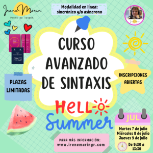 Curso de sintaxis (nivel avanzado) - 7, 8 y 9 de julio de 2026