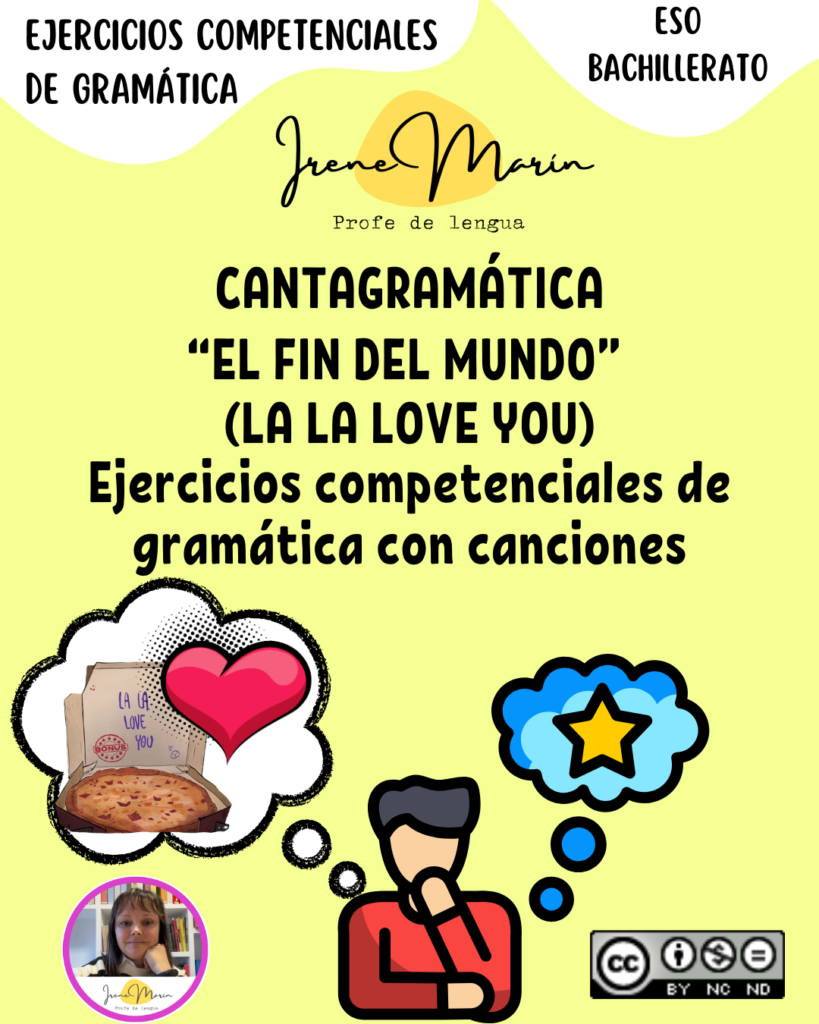 Cantagramática, gramática reflexiva y competencial con canciones