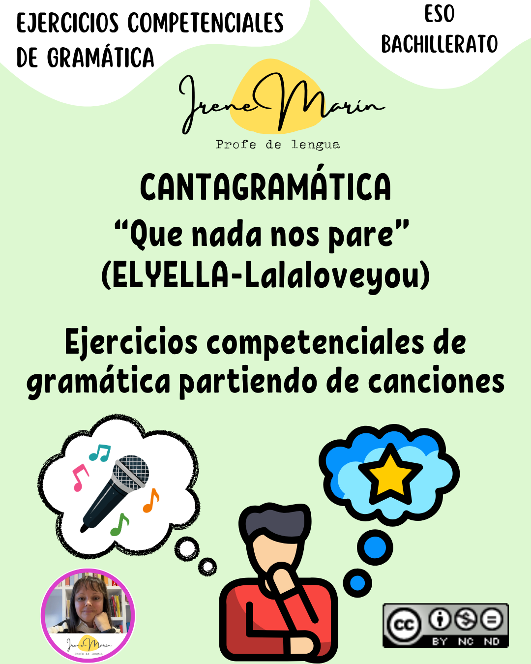 Cantagramática, ejercicios reflexivos y competenciales de gramática a partir de la letra de canciones